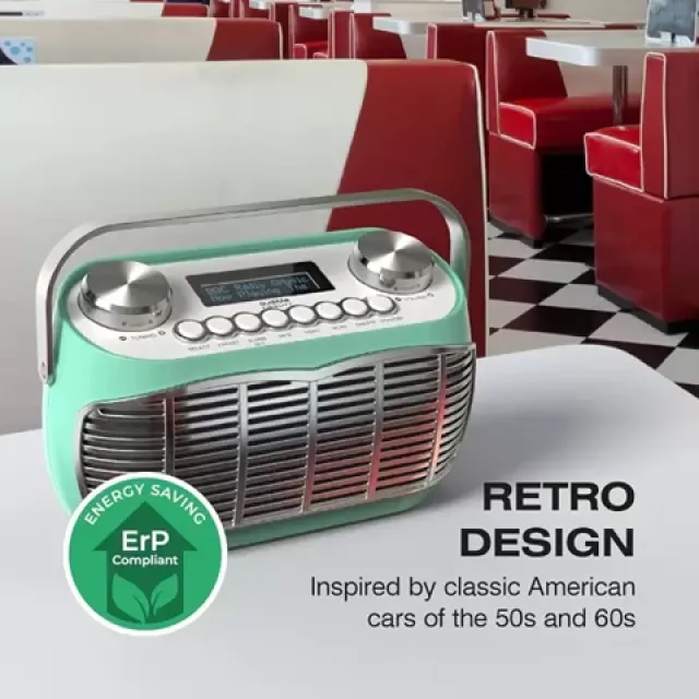 Detroit Retro DAB FM Radio by Audible Fidelity - Green - SALE PRICE!!