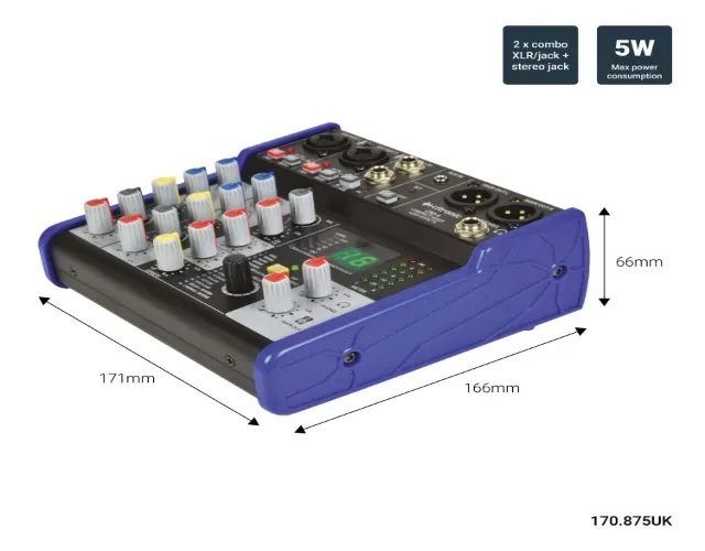 Citronic CSD-4 Compact Mixer with BT receiver + DSP Effects