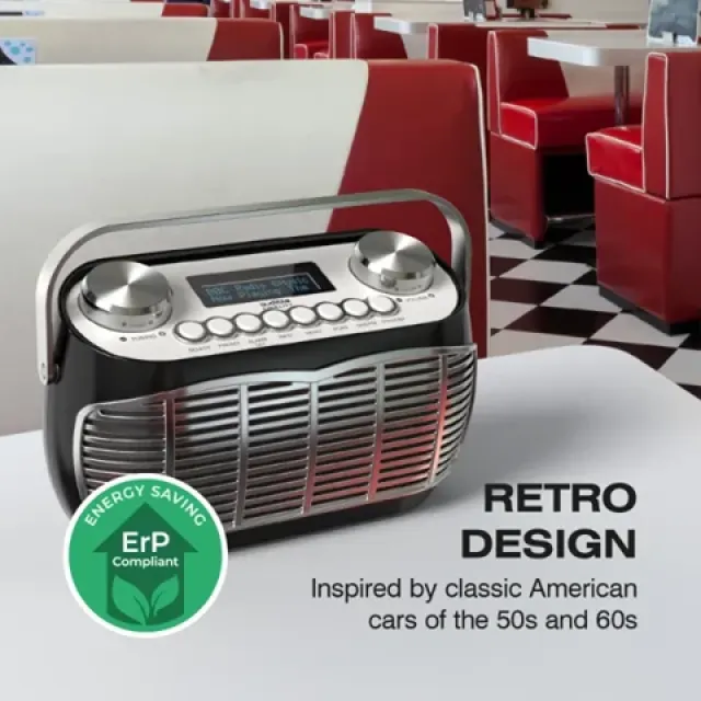 Detroit Retro DAB FM Radio by Audible Fidelity - Black - SALE PRICE!!